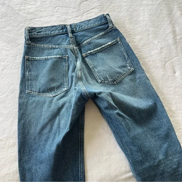 AGOLDE Blue Distressed Jamie High Rise Feel Good In Lowdown